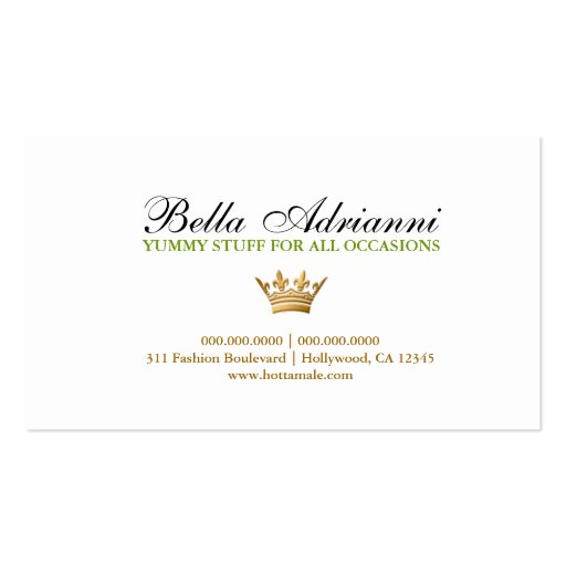 311-Ciao Bella Golden Divine Keylime Business Card Templates (back side)
