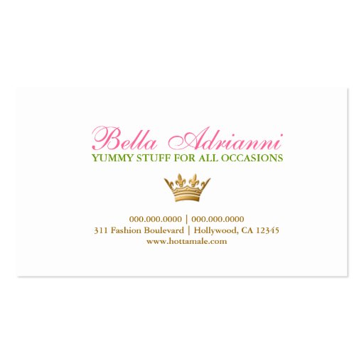 311-Ciao Bella Golden Divine Lollipop Fade Business Cards (back side)