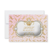 311 Ciao Bella Golden Divine Pink Baby Shower Personalized Invitation