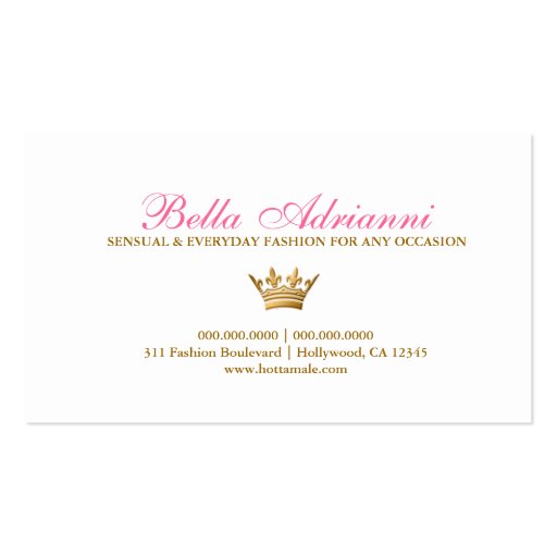 311 Ciao Bella Golden Divine Pink Business Card (back side)