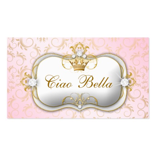 311 Ciao Bella Golden Divine Pink Business Card (front side)