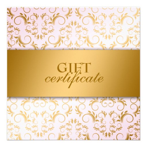 311-Ciao Bella Golden Divine Pink Gift Certificate Invite