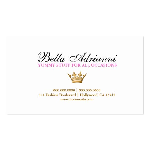 311 Ciao Bella Golden Divine PINK PINK Business Cards (back side)