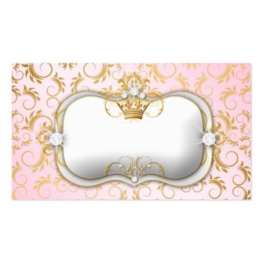 311 Ciao Bella Golden Divine Pink Place Setting Business Card Templates (front side)