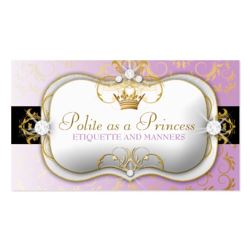 311-Ciao Bella Golden Divine Purple Business Card Template (front side)