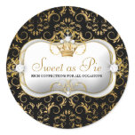 311-Ciao Bella Golden Divine Rich Black Round Sticker