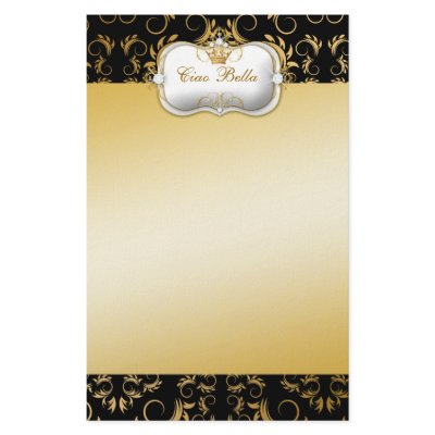 311-Ciao Bella Golden Divine Rich Custom Stationery by Jill311