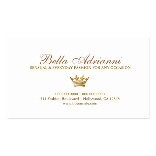 311 Ciao Bella Golden White Divine Business Cards (back side)