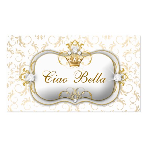 311 Ciao Bella Golden White Divine Business Cards (front side)