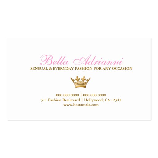 311 Ciao Bella Hip Zebra Pink Business Cards (back side)
