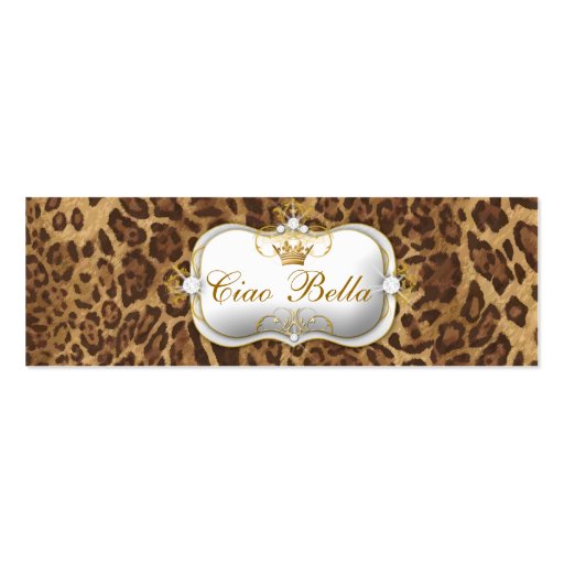311-Ciao Bella Leopard Business Card Template (front side)
