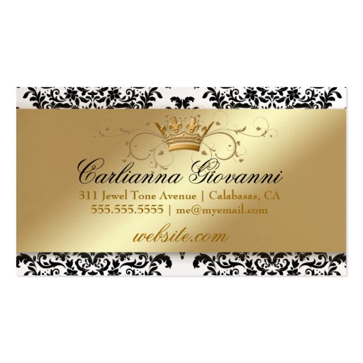 311 Ciao Bella & Lovey Dovey Damask Pearl Business Card Template (back side)
