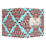 311 Ciao Bella & Lovey Dovey Damask Red Turquiose 3 Ring Binder