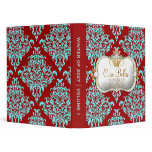 311 Ciao Bella & Lovey Dovey Damask Red Turquiose 3 Ring Binder