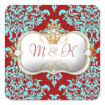 311 Ciao Bella & Lovey Dovey Damask Red Turquiose Sticker