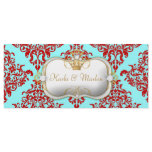 311 Ciao Bella Lovey Dovey Damask Wedding Program Customized Rack Card