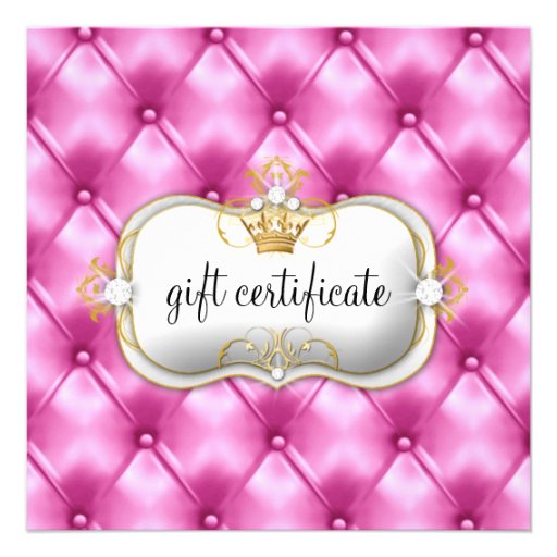 311 Ciao Bella Pink Tuft Gift Certificate Custom Announcement