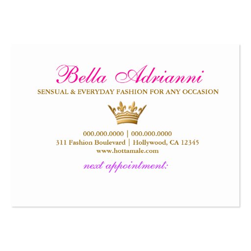 311-Ciao Bella Purple Fade Appointment Card Business Card (back side)