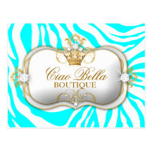311 Ciao Bella Turquoise Zebra Post Card