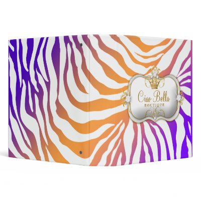 311 Ciao Bella Zebra Warm Sun Burst Vinyl Binder by Jill311