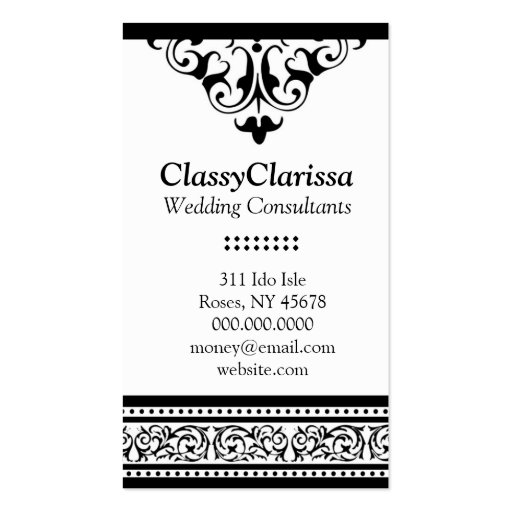 311 CLASSY CLARISSA BUSINESS CARD (back side)