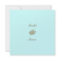 311-Coastal Seaturtle Blue Custom Invitations