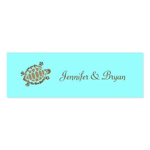 311-Coastal Seaturtle Thank you Turquoise Business Card Template