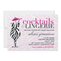 311 Cocktails & Lingerie Zebra Personalized Invite
