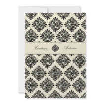 311-Contessa Cream & Black Wedding Invitation