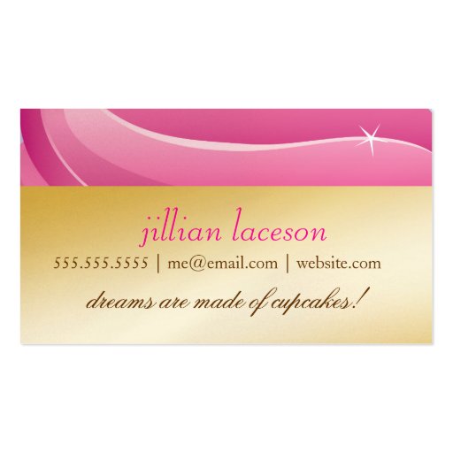 311 Couture Cakes Golden Damask Shimmer Business Card Templates (back side)