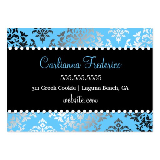 311 Couture Gâteaux Multi Blue Premium Pearl Paper Business Card Templates (back side)