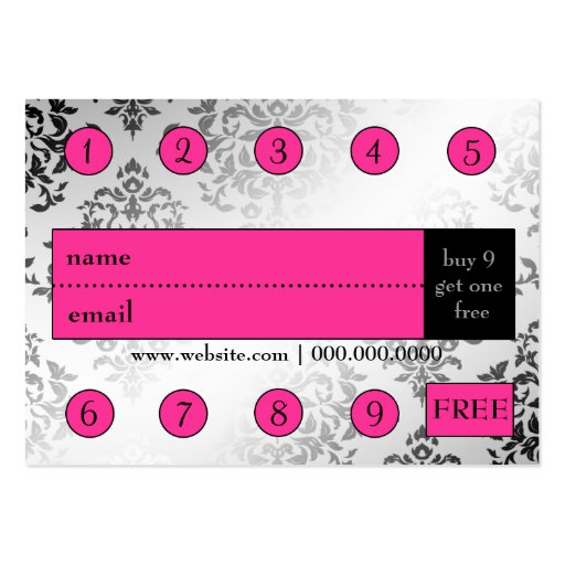 311 Couture Gâteaux Punch Card Business Card Templates (back side)