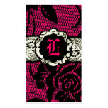 311-Cream Rose n' Lace | Sizzlin Pink Business Card Templates