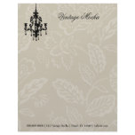 311-Creamy Mocha Vintage Damask Chandelier Letterhead Template