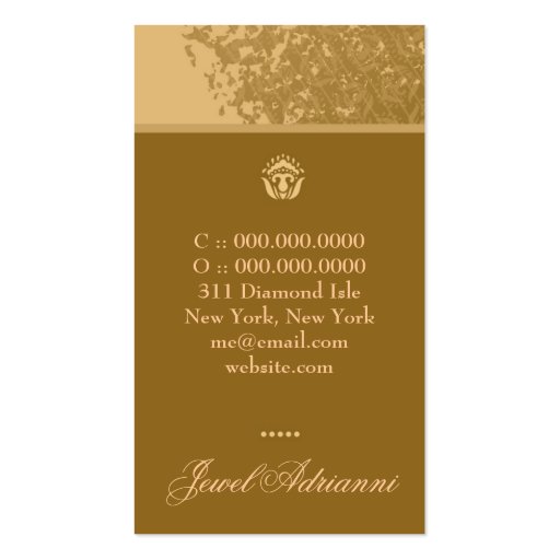 311 CROWN JEWELS GOLD BUSINESS CARD TEMPLATE (back side)