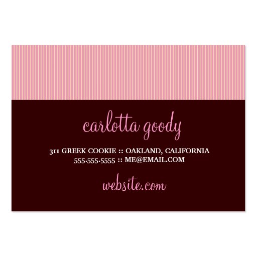 311 Cupcake Cutie African American Pink Business Card Templates (back side)