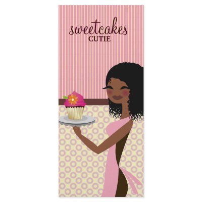311 Cupcake Cutie - African American Pink Full Color Rack Card by Jill311