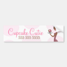 311-Cupcake Cutie - afroamericano Pegatina De Parachoque