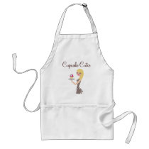 311 Cupcake Cutie Blonde Wavy Aqua & Brown Light aprons