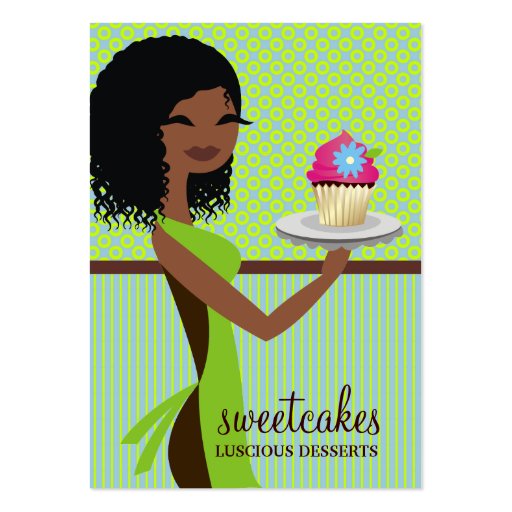 311 Cupcake Cutie Blue Green Business Card (front side)