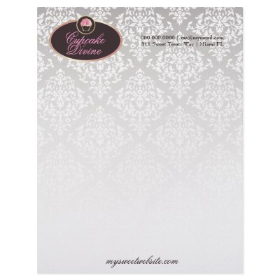 311-Cupcake Divine Solid Damask Letterhead by Jill311