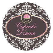 311-Cupcake Divine Solid Damask Sticker