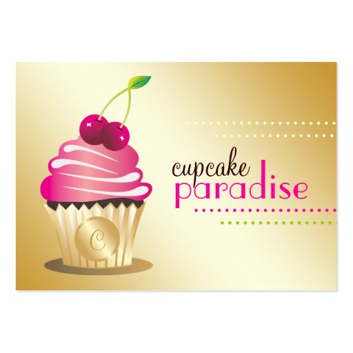 311 Cupcake Paradise Monogram Business Cards