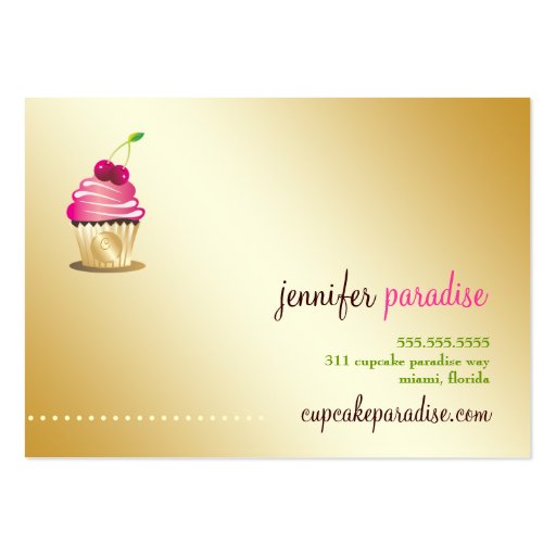 311 Cupcake Paradise Monogram Business Cards (back side)