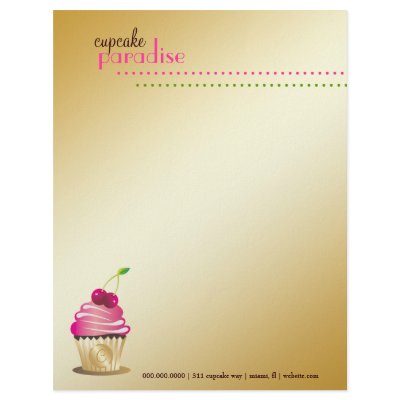 311-Cupcake Paradise Monogram Personalized Letterhead by Jill311