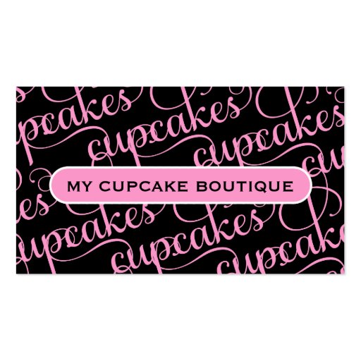 311 Cupcakes Black Business Card Template (front side)