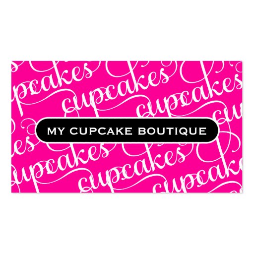 311 Cupcakes Hot Pink & Black Business Card (front side)
