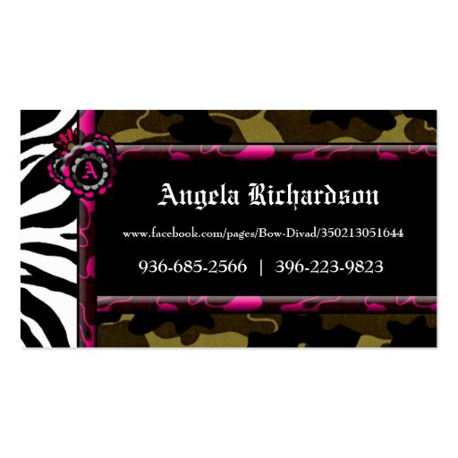 311-Custom Bow DivaD Business Card Templates (back side)