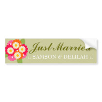 311-CUSTOMIZABLE JUST MARRIED bumper stickers by Jill311 311-CUSTOMIZABLE JUST MARRIED bumper stickers