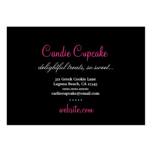 311 Daisy the Cupcake Cutie African American Business Cards (back side)